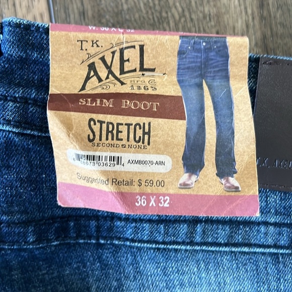 NWT Axel Men’s Slim Bootcut Blue Jeans Denim Size 36X32 - Picture 4 of 8
